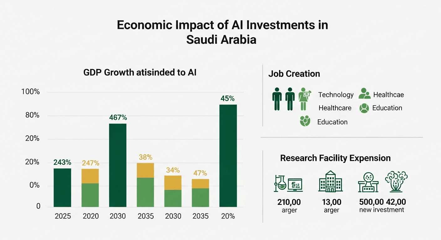 Economic impact projections for Saudi Arabia's AI investments and GCC regional growth.