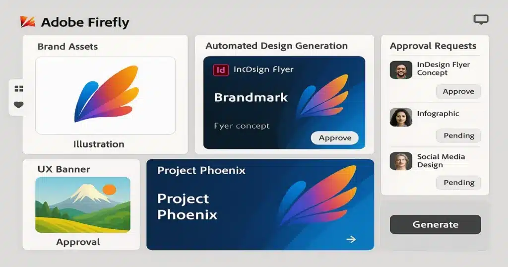 Adobe Firefly Enterprise brand-safe content generation and management system